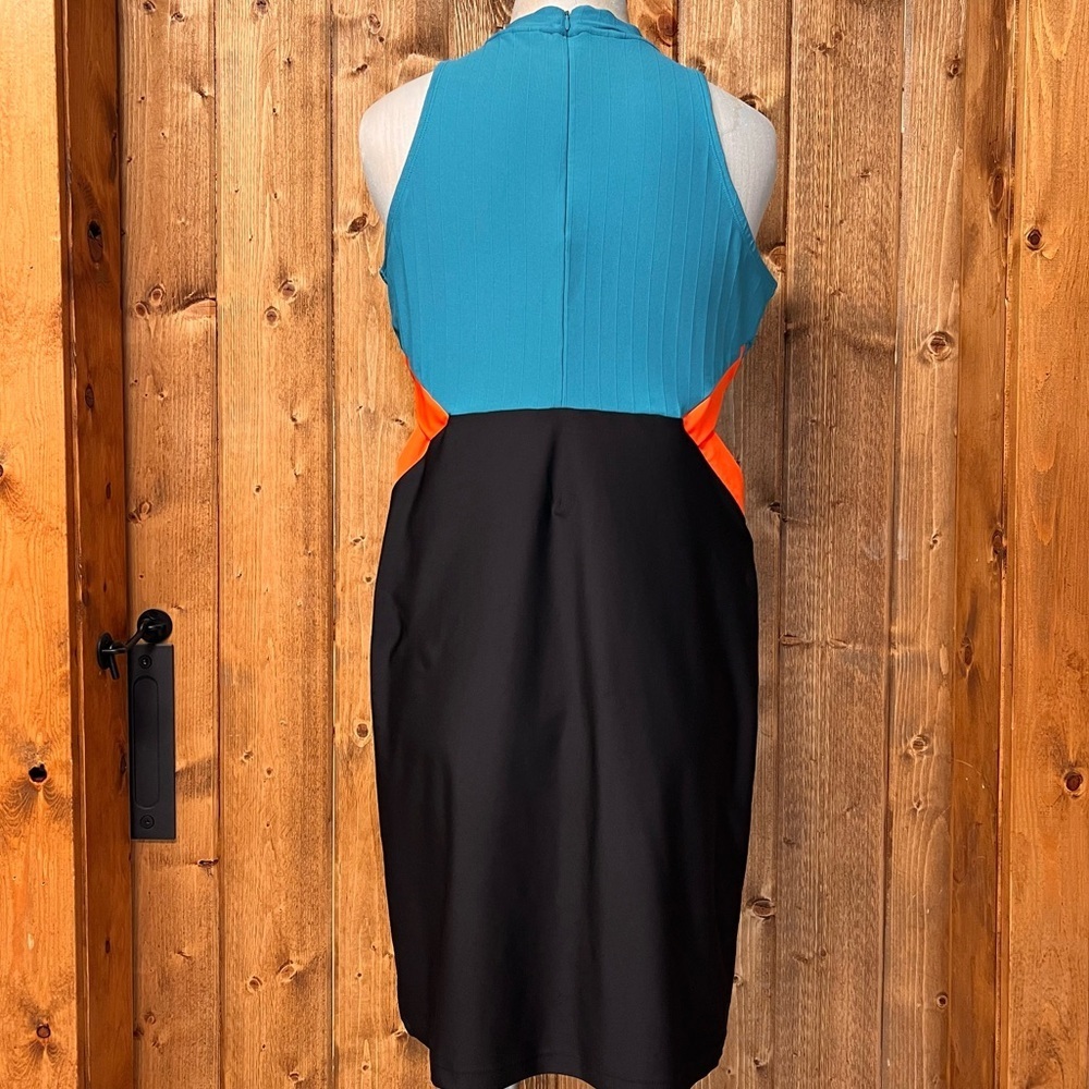 Puma XL Sleeveless Athletic Dress Black Blue Orange Colorblock Golf Tennis Prep - Picture 5 of 9